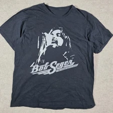 Bob Seger Silver Bullet Band Shirt Mens Large Black Rock Tour Tee Music
