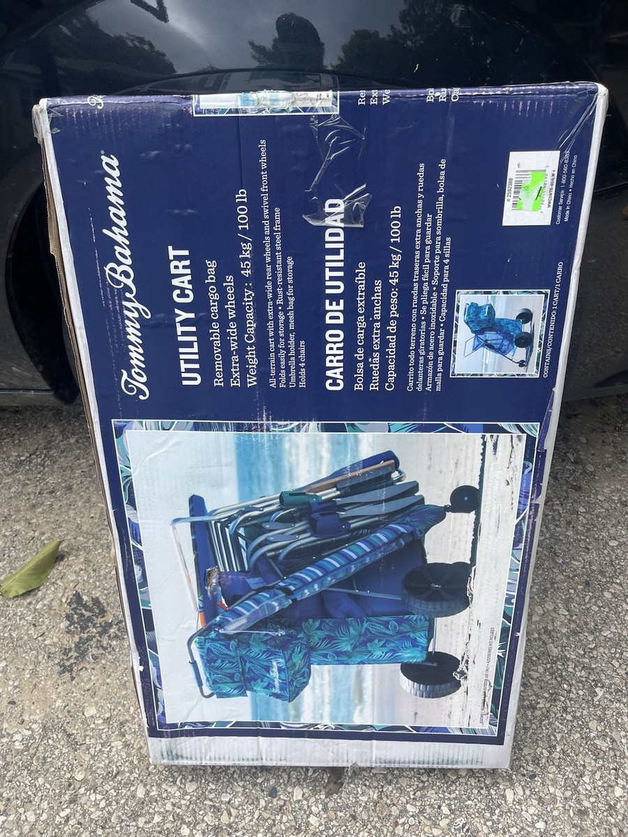 Tommy Bahama 735645 Folding All Terrain Beach Cart 41'' Blue for