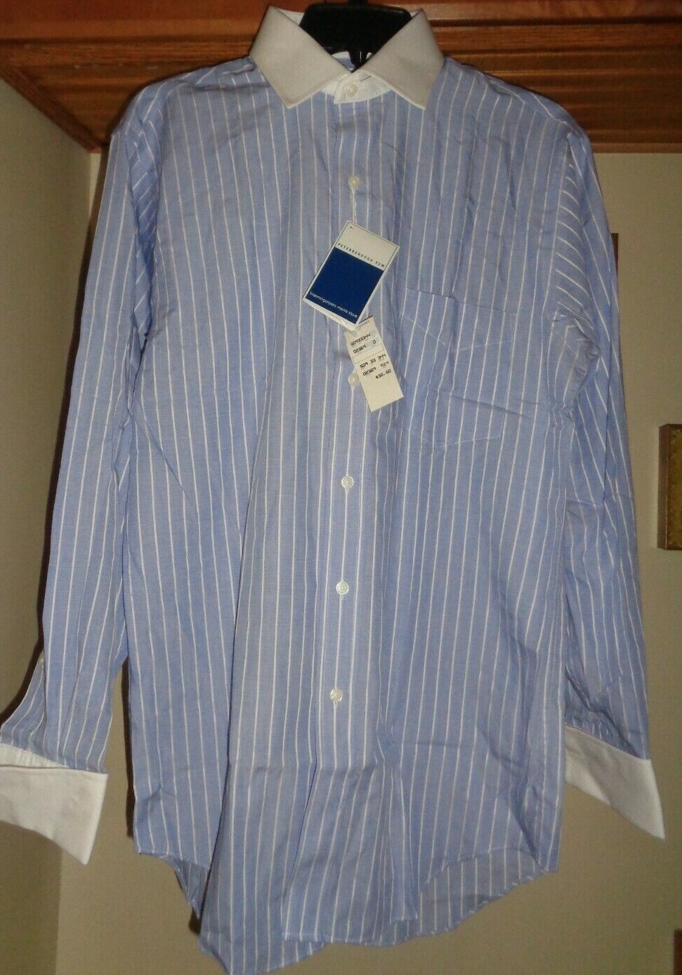 FILA CAMICIA A RIGHE PETERBOROUGH ROW BLOOMINGDALE'S BLU BIANCO NUOVA CON ETICHETTE 15 32 33