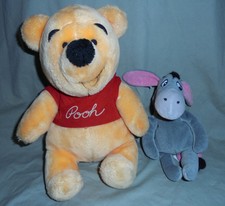 Disneyland Winnie the Pooh 12" Eeyore 9" Bean Plush Soft Toy Stuffed Animal