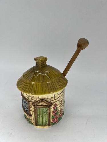 Crown Windsor Croft handbemalter Honig Marmeladentopf mit Dipper Made in England #4813 - Bild 1 von 10