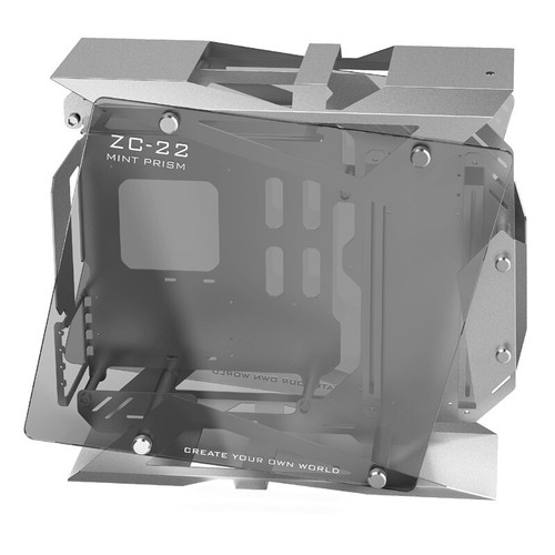 Open-Frame Computer Case MATX Aluminum Alloy Glass PC Water Cooling Game Chassis - Picture 14 of 27
