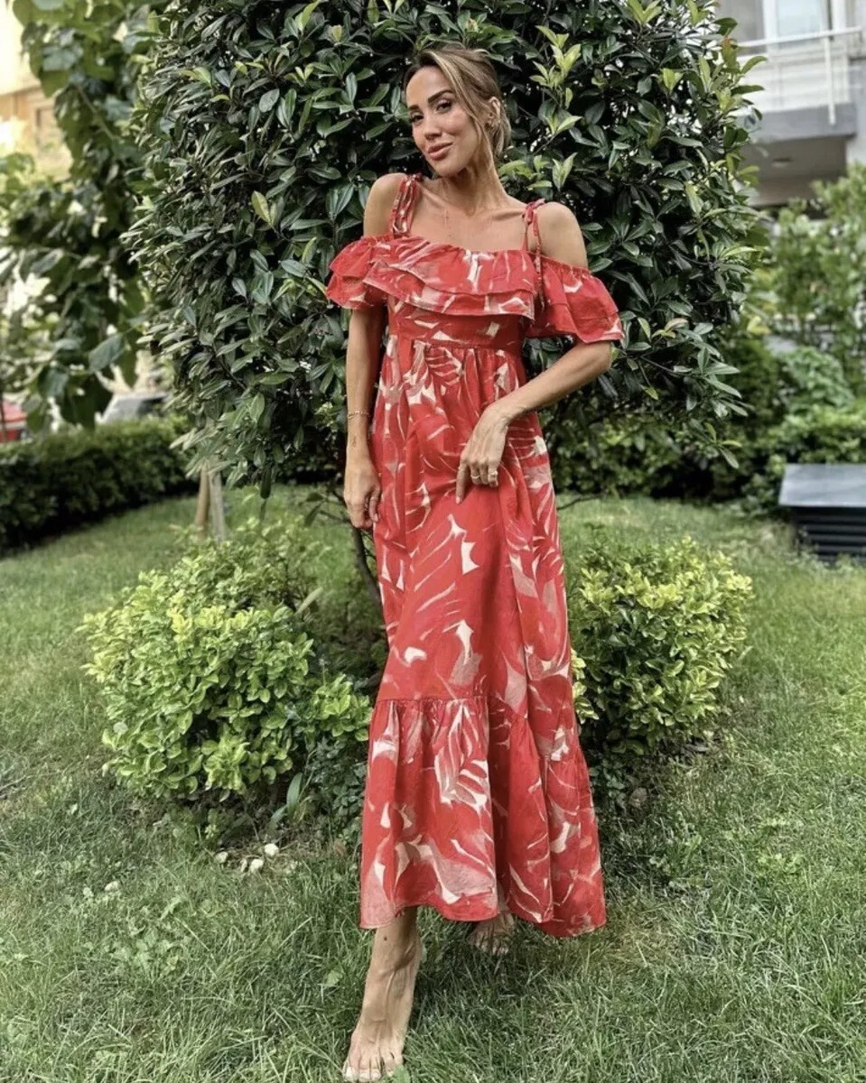 Green Floral Maxi Dress Zara Floral Off The Shoulder Dress Green