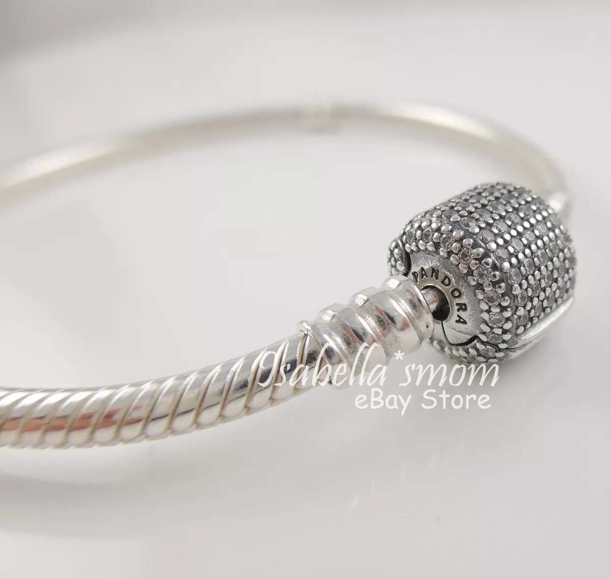 Pandora silver and store crystal signature clasp bracelet