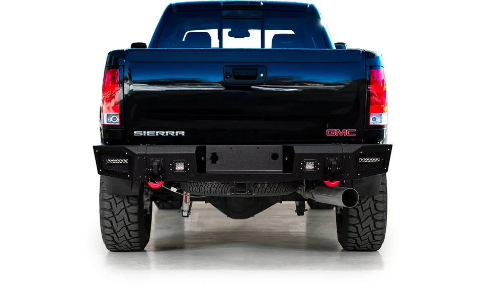 Vijay for 2011-2014 GMC Sierra 2500HD/3500HD Rear Black Bumper w/Spotlights - Image 2 of 4