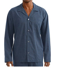 NWT POLO RALPH LAUREN 100 Cotton Navy Check Woven Pajama Shirt XL