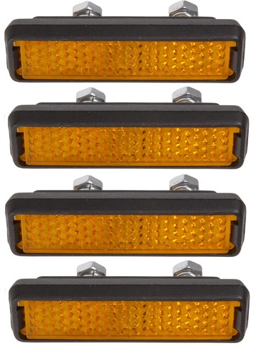 Lot De 4 Réflecteurs Vélo Vintage Années 50 - Plastique Ancien 3 Identiques 1 Impair