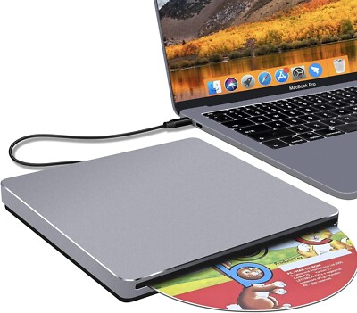 External DVD Drive USB C SuperDrive for Apple, Slot-in CD Drive for Mac, Port...