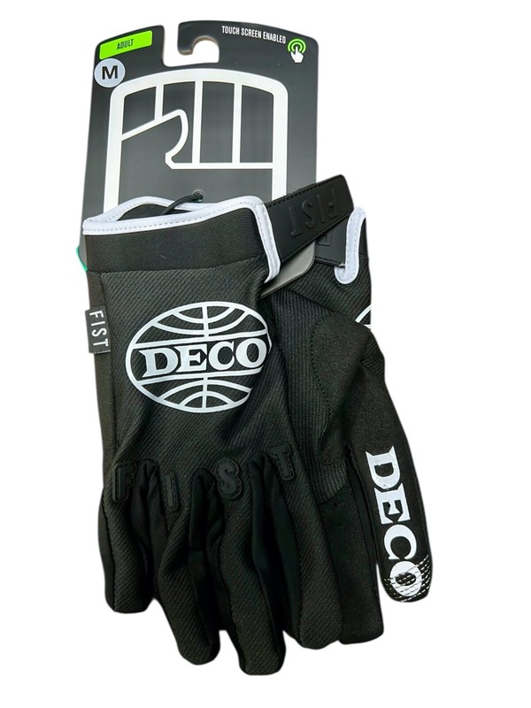 DECO BMX X FIST HAND WEAR STRAPPED GLOVES BLACK AND WHITE CLARINO MEDIUM