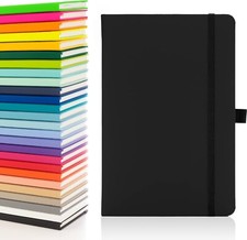 Notes London Eco A5 Notebook with Lined Pages, Pen Loop, Ribbon, Date Marks and