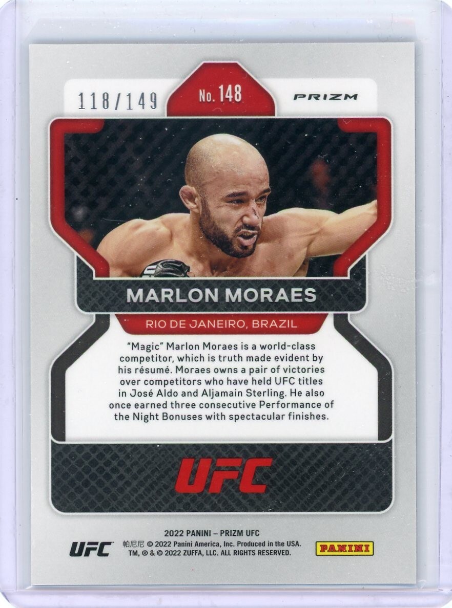 2022 Prizm UFC Purple /149 MARLON MORAES No. 148! | eBay