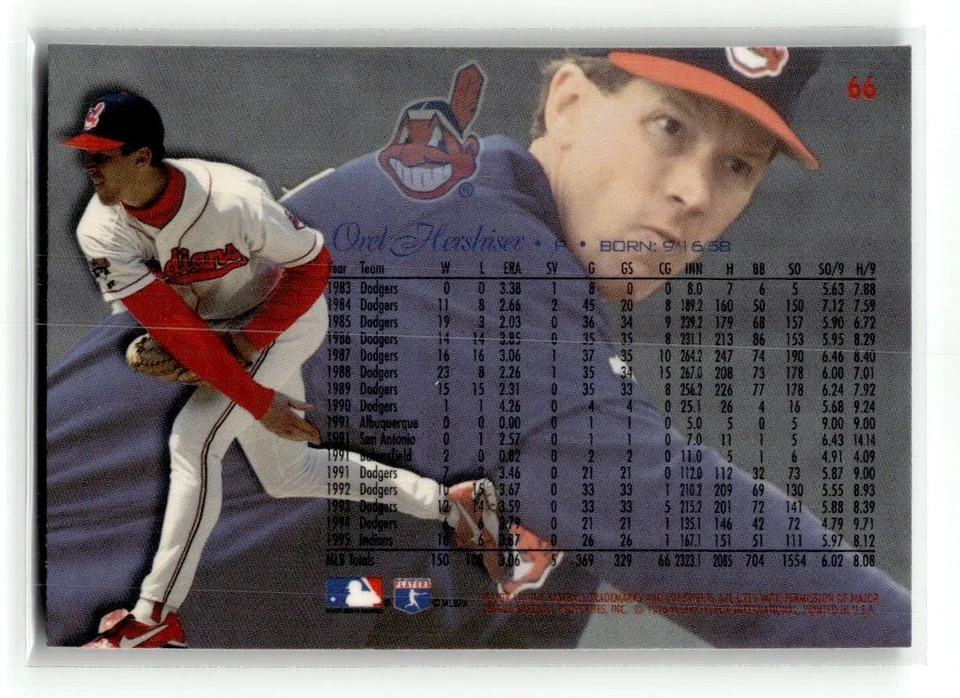 Orel Hershiser 1996 Flair  #66 Cleveland Indians BASEBALL - Image 2 of 2