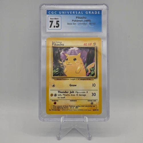1999 Pokemon Base Set Unlimited #58 Pikachu CGC 7.5