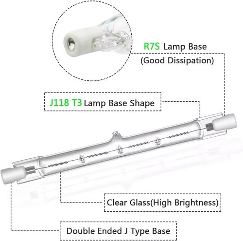 6 Pack R7S Halogen Bulb 118Mm 230W Dimmable 230V 4650Lm 2800K Warm White Energy - Picture 7 of 8