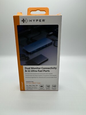 HyperDrive Next 11-Port USB-C Hub Dual 4K 60Hz HDMI Midnight Blue HD4006