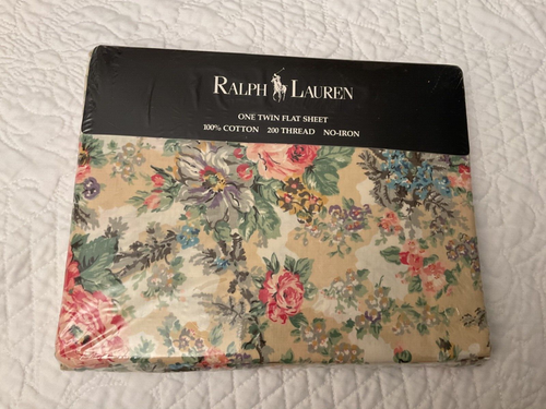NIP Vintage Ralph Lauren Brittany Rose Floral Twin Flat Sheet - Picture 6 of 8