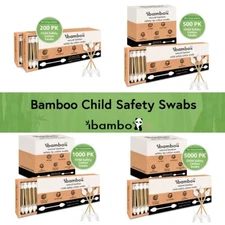 Ibambo Bamboo Child Safety Cotton Swabs - Baby Swabs for Ear and Nose Cleaning