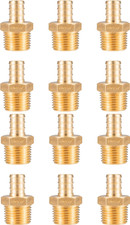 12 Pack, 1/2  PEX x    Male NPT Thread Adapter, Brass Fitting for PEX-b F1807