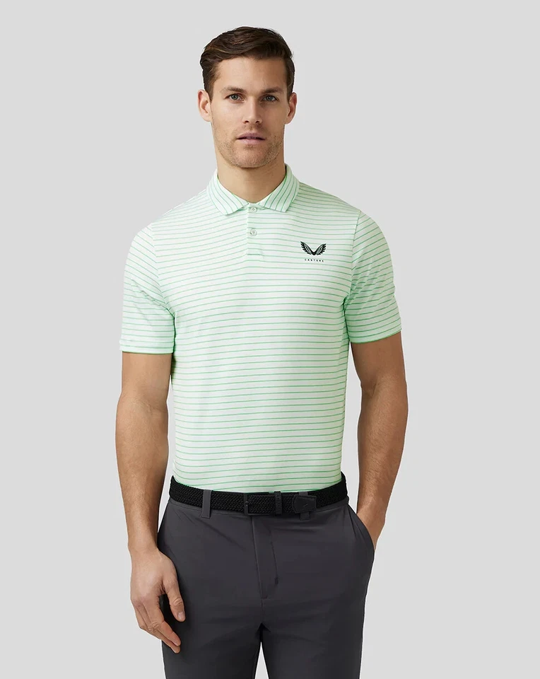 Castore Golf Herren Yarn Dye Striped Polo Lime