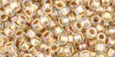 8/0, Toho Seed Beads, 994, Gold-Lined RAINBOW CRYSTAL, 10 grams, TR-08-994