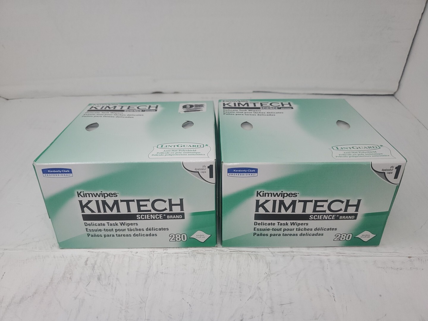 2-Pack Kimtech Science Kimwipes Delicate Task Wipers #34155, 280 Wipes Each