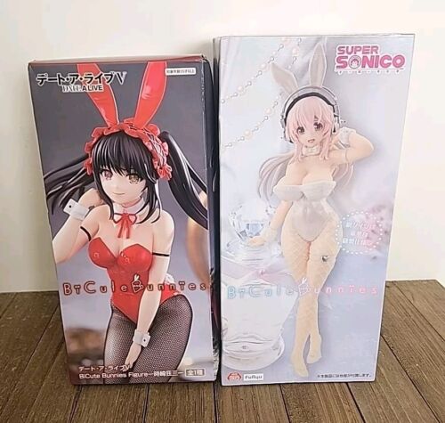 NEW 2 Super Sonico Bicute Bunnies Figure JAPAN Costume Pearl White Red Lingerie