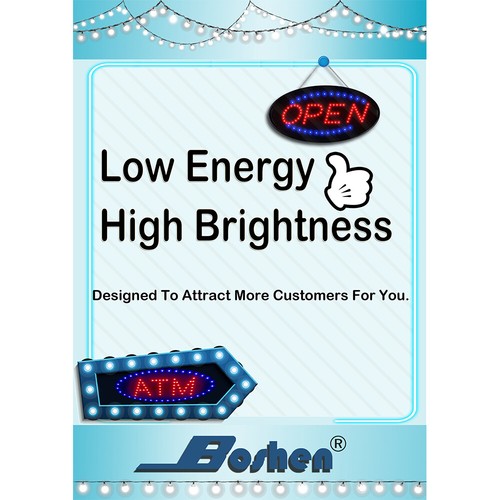 Letrero de negocios con luz LED de neón ultra brillante pantalla de movimiento animada abierta con encendido/apagado - Imagen 6 de 33