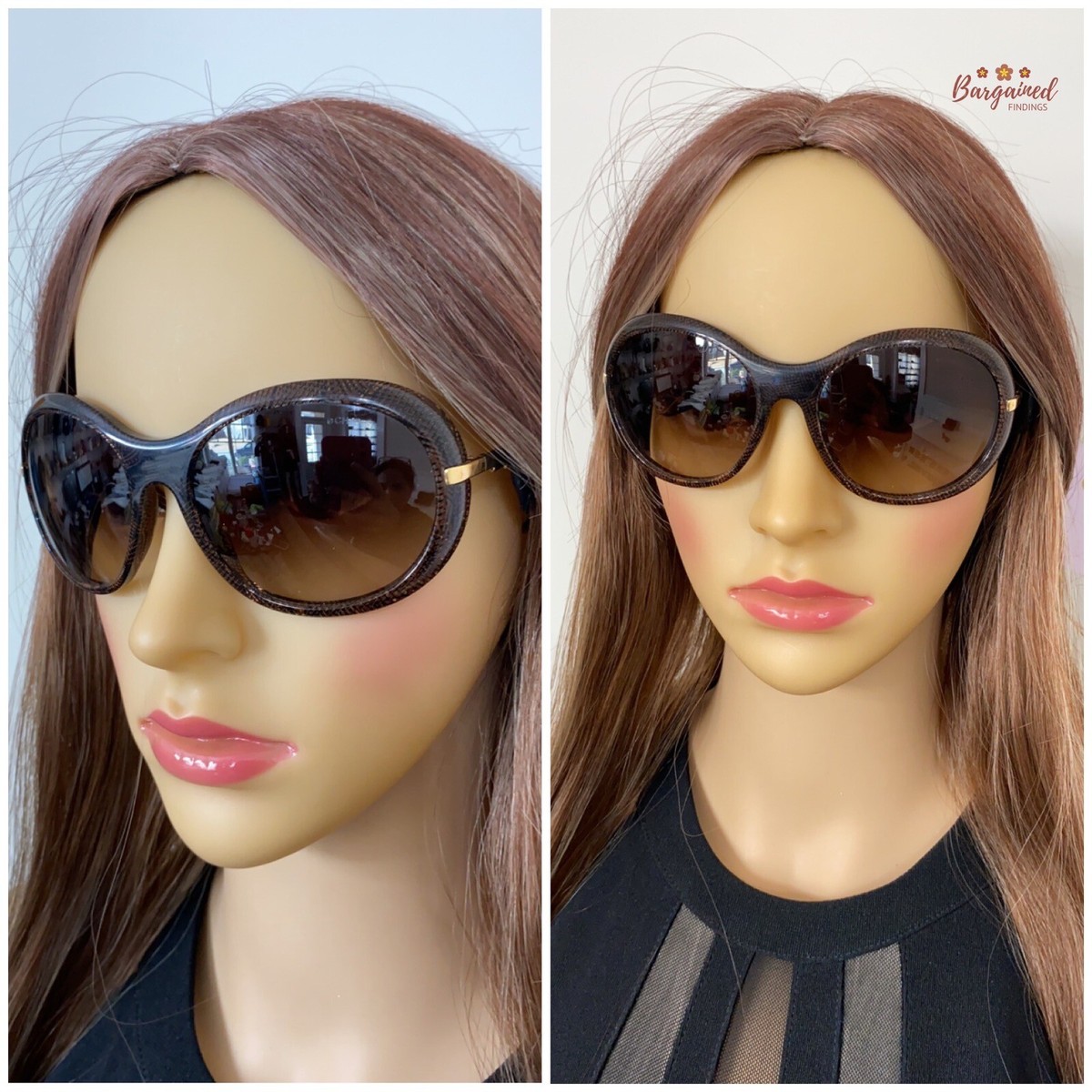 Authentic CHANEL Brown Lenses Lace Acetate Gold Temple Gradient Tint Sunglasses Authentic CHANEL Brown Lenses Lace Acetate Gold Temple  main image 2