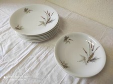  6 Assiettes plates et 2 assiettes creuses en porcelaines " Chastagner "