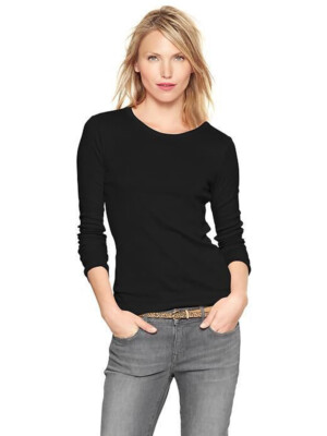 Ladies Elegance Long Sleeve Crew Neck Top / Base Layers/Cotton - 2214