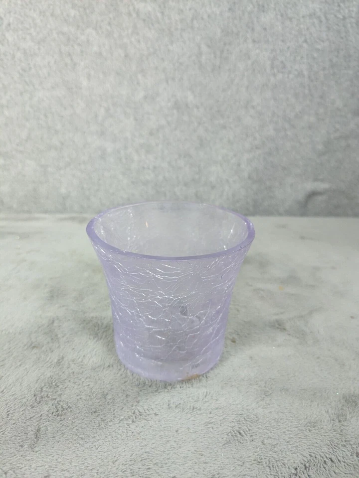 Pequeño soporte votivo Yankee Candle Savoy púrpura claro vidrio craquelado Foto 3 de 4