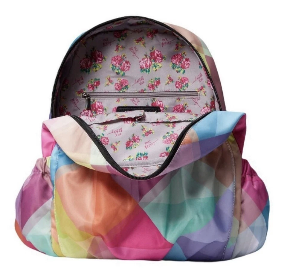 Betsey Johnson рюкзак и мешок школы путешествий сумка Rainbow геометрический новый без ЯРЛЫКОВ - Изображение 2 из 4