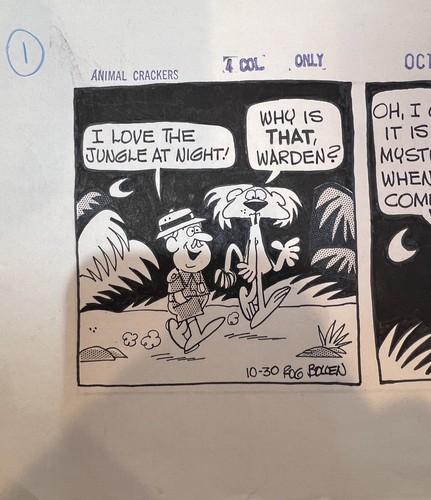 Animal Crackers Comicstrip von Rog Bollen täglich Originalstrip Comicstrips 1972! - Bild 2 von 5