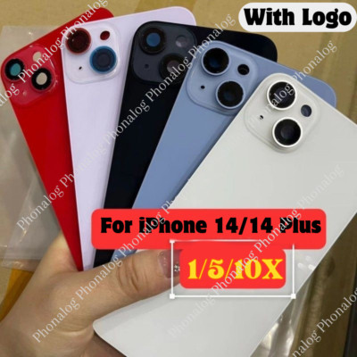 For iPhone 14/iPhone 15 Plus Back Glass Replacement Big Cam Hole Rear Cover Lot