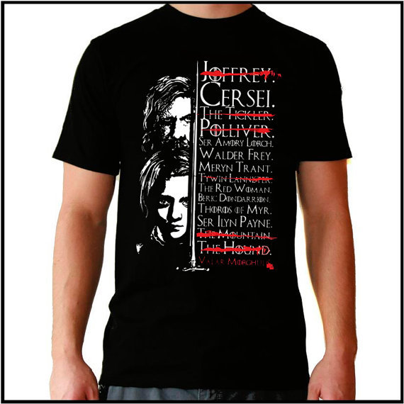 Camiseta juego de tronos Game of thrones T shirt Lista de ARYA LIST men hombre