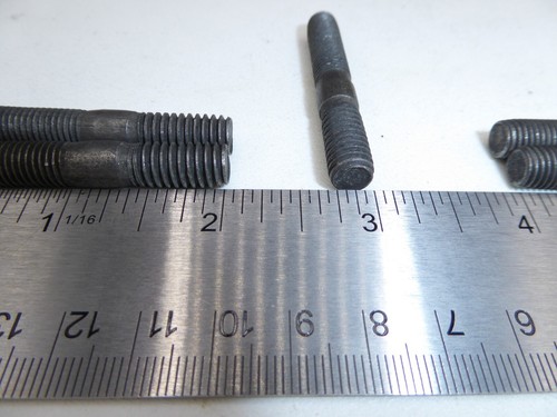 5/16-18 x 5/16-24 x 2" Unequal setup Stud Plain steel VINTAGE USA Made New Qty 5 - Picture 3 of 4