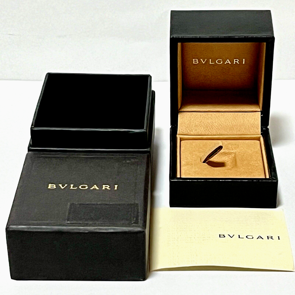 BVLGARI Ring Case Empty Box Black Logo Genuine Accessory Jewelry Box