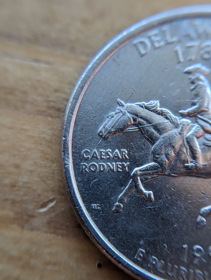 SPITTING HORSE 1999-P Die Break Error Delaware State Quarter Collectable Coin - Image 3 of 4