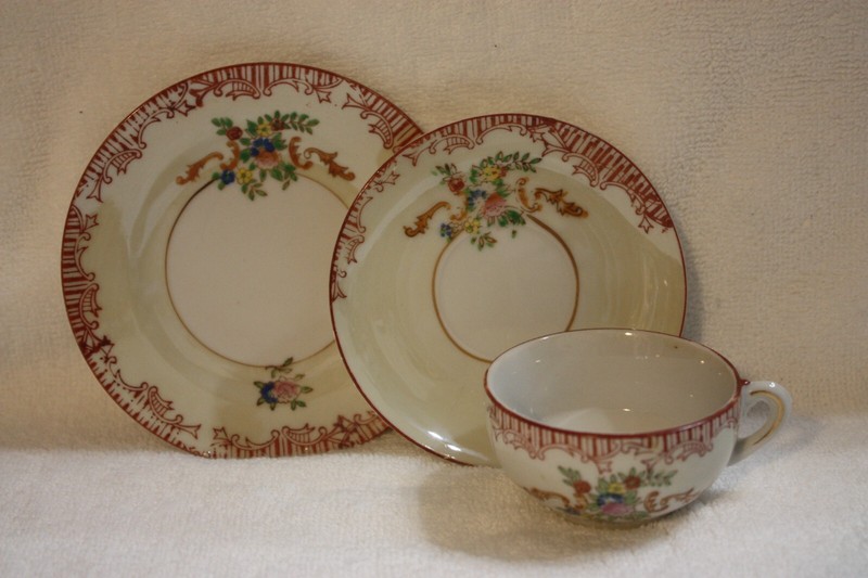 Vintage Child's Three Piece Setting Small Plate Saucer and Teacup