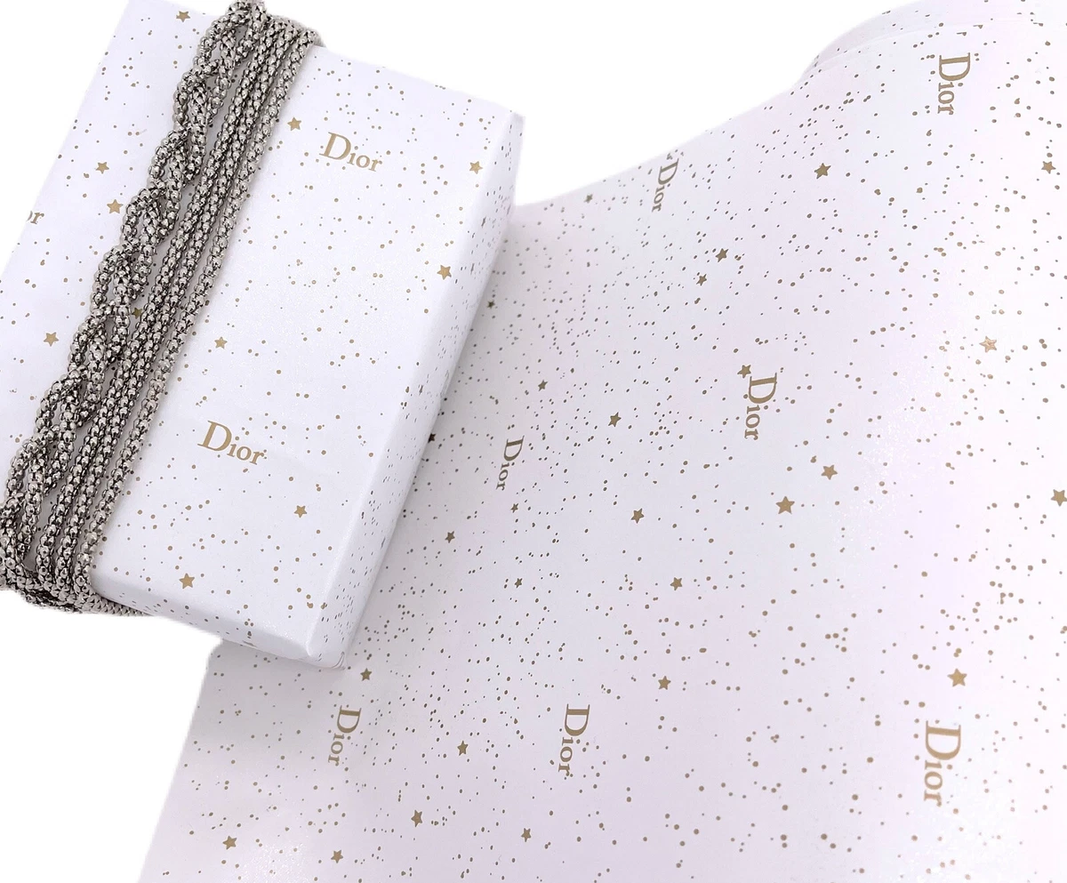 Stars and Dots on White Wrapping Paper