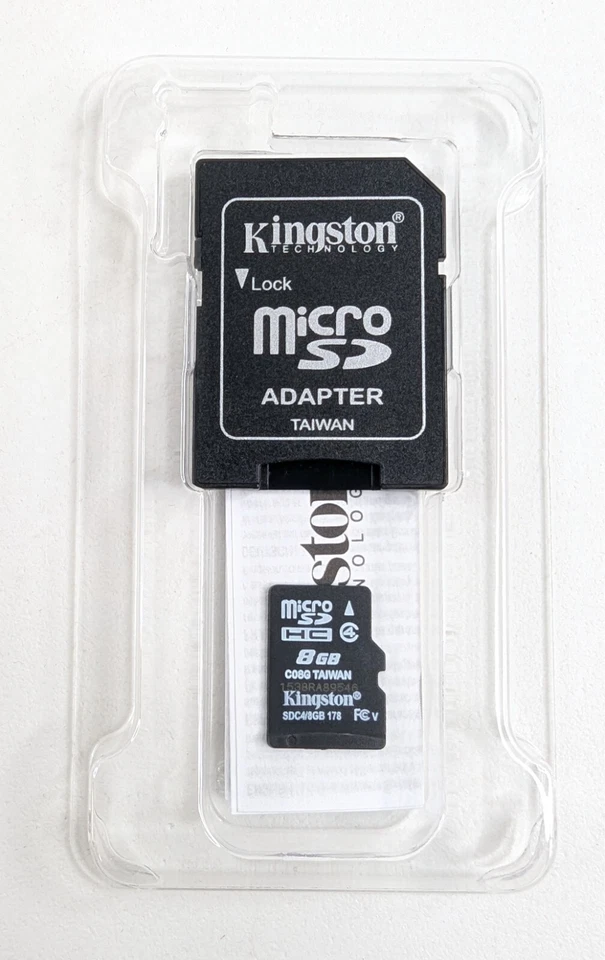 Kingston 8GB Class 4 MicroSDHC Card Flash Memory w/ SD Adapter - NWOB - Image 3 of 4