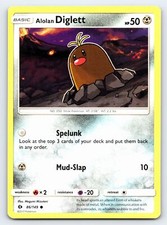 Alolan Diglett 86/149 Common Sun & Moon Base Set Pokemon Card - NM