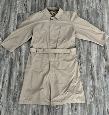Vintage 90s Unisex Christian Dior Long Trench Coat Jacket Sz 44R