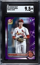2022 bowman draft Pete Hansen purple border /250 BD-128 SGC 9.5