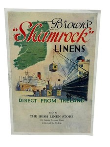 Vintage ORIGINAL Brown's "SHAMROCK" Linens The Irish Linen Store CALGARY Catalog