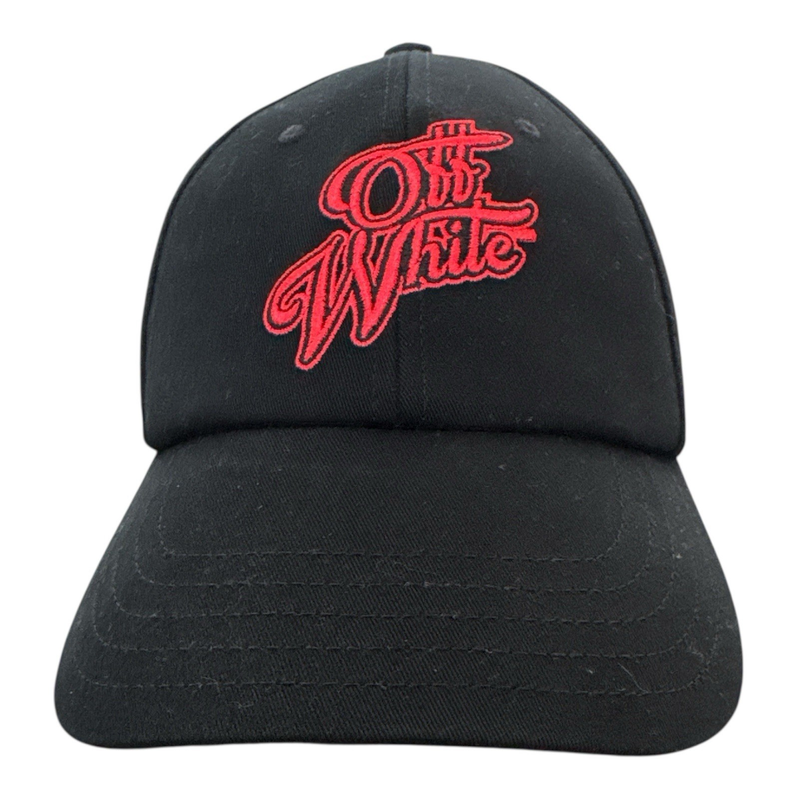Off-White Baseball Cap Drill Cotton Golf Logo embroidered Cap Medium Black