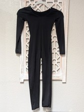 Body Wrappers girls 6x-7 one piece body suit black gymnastics sports dance