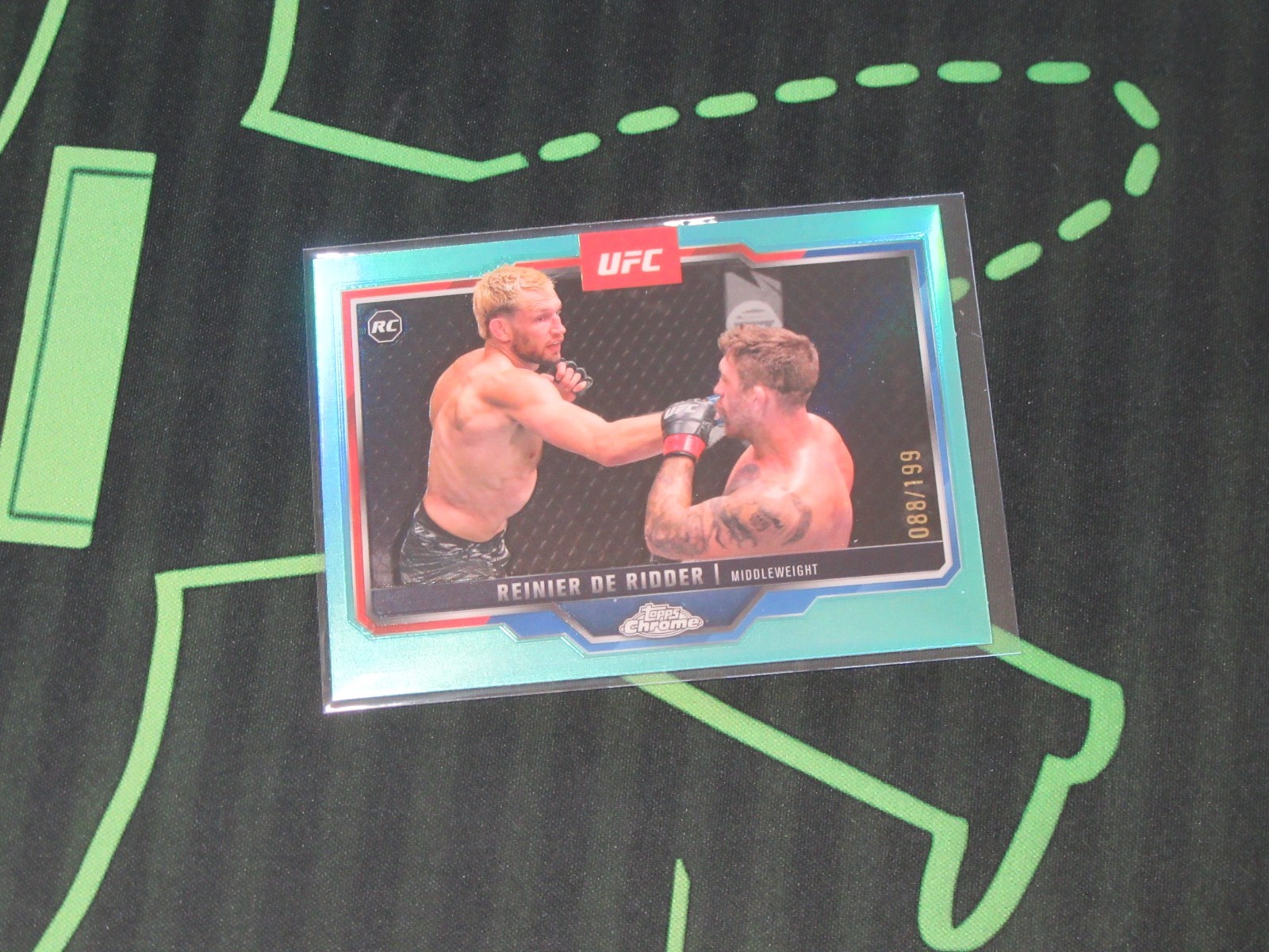 2025 Topps Chrome UFC Reinier De Ridder Aqua Refractor /199 #185