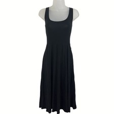 Reformation Kaila Jersey Tie Faux Wrap Dress Large L Black Sleeveless Midi Dress
