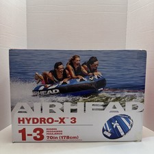 NEW AIRHEAD HYDRO-X 3 Inflatable 1-3 Rider Boat Towable Water Tube 70-in